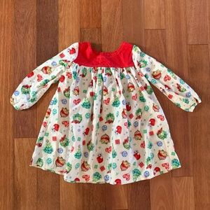 Toddler Girls Bishop Style Christmas Holiday Cotton Dress Red Green White 4T
